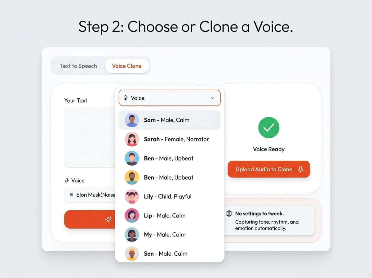 Choose or Clone a Voice illustration